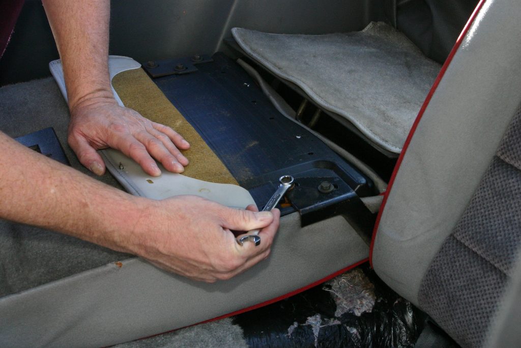 Removing 1985 Mustang rear seat back bolts