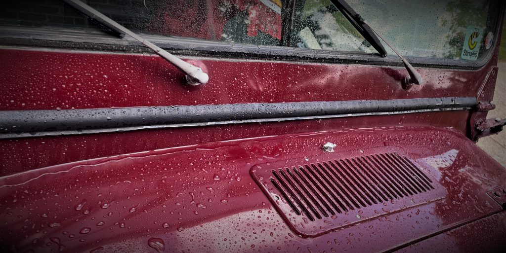 close up of a jeep cj cowl seal