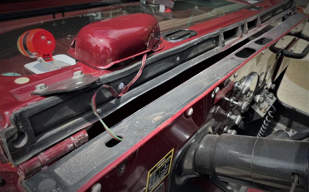 Jeep CJ windshield folded down