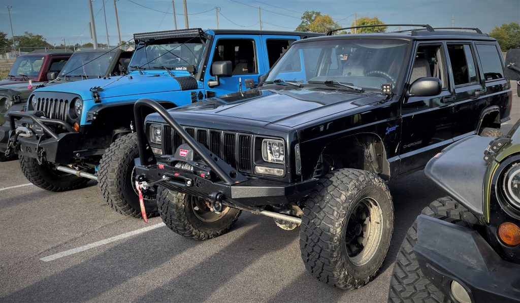 Off-road modified Jeep Cherokee XJ