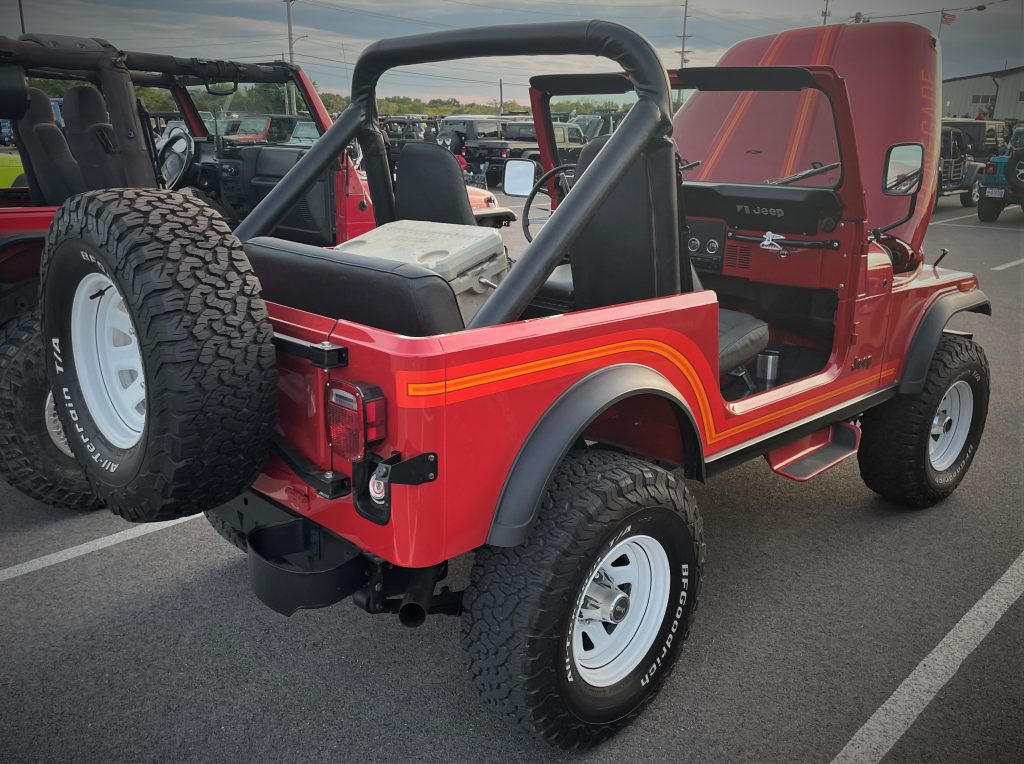 Rear quarter view of a CJ-7 Jeep Renegade