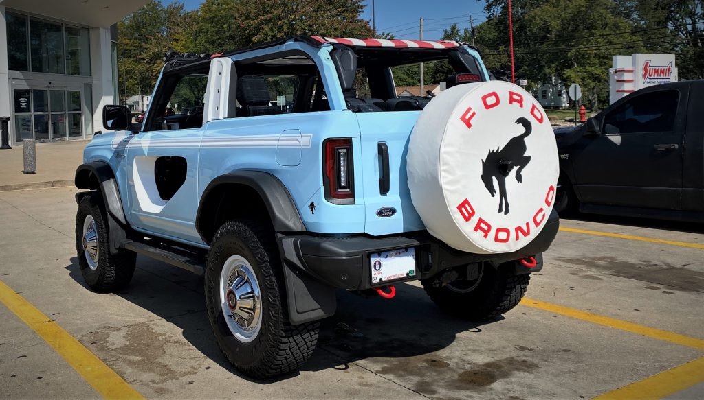 Late Model Ford Bronco Heritage Edition with Retro Mods, rear quarter