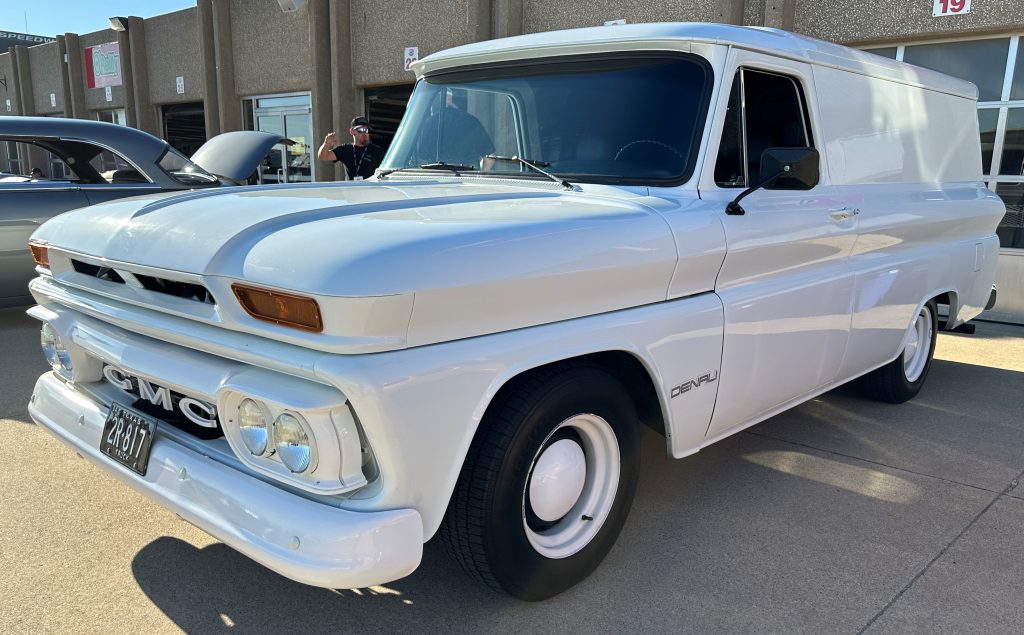 Vintage White GMC Suburban Custom Truck