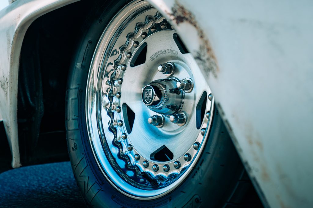 Center Line wheel on a vintage truck