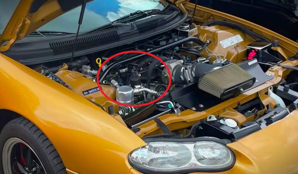 Close up of an EGR Valve on an LS! in a 1998 Camaro 2