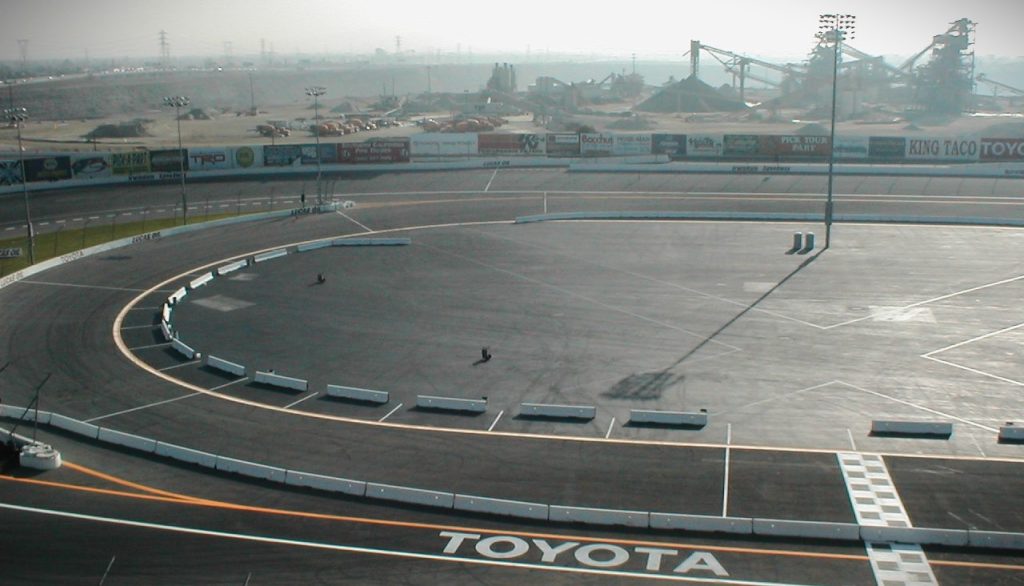 empty race track at Irwindale Speedway