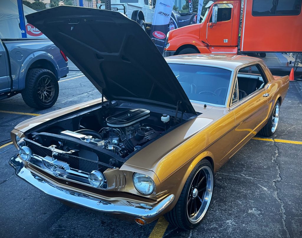 Driver side view of a custom ford mustang