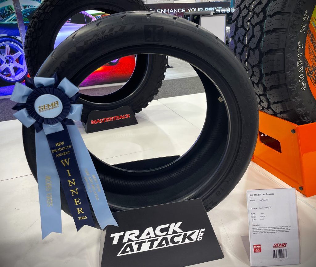 Hoosier track attack pro tire on display at sema 2024