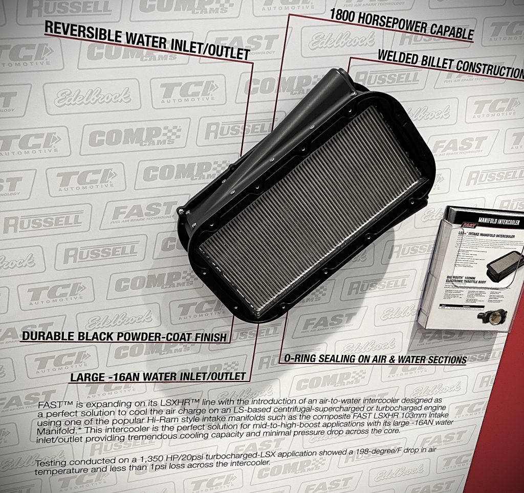 trade show display board with intercooler mounted to it