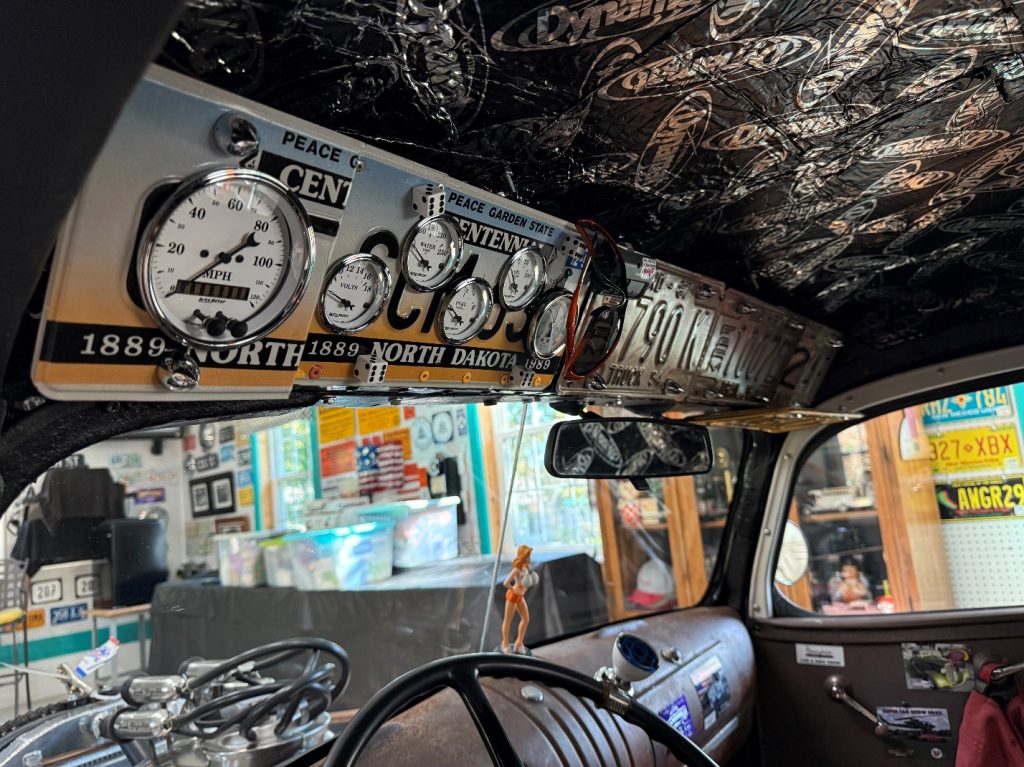 custom interior of a prewar rat rod