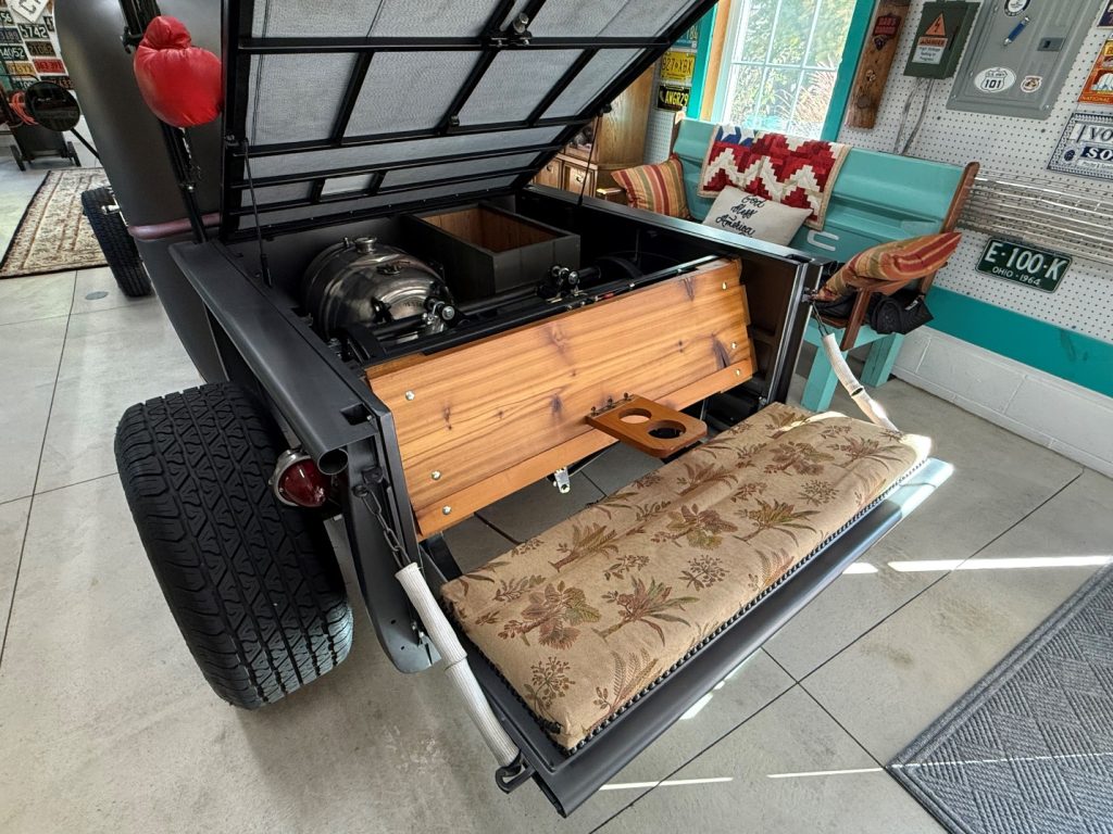 rear truck bed seat on a prewar rat rod