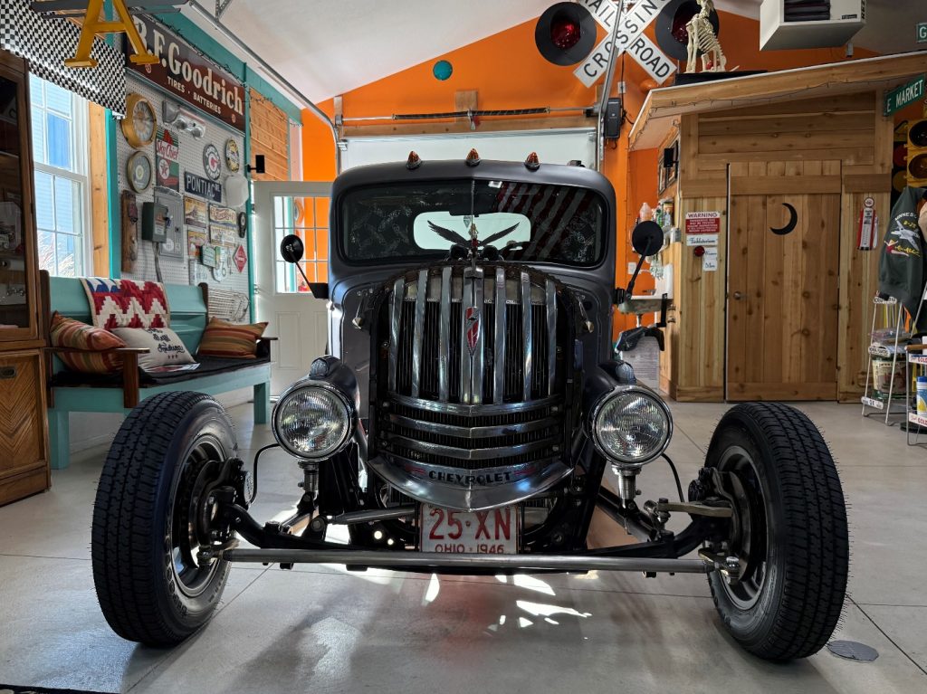 front grille shot of a prewar rat rod