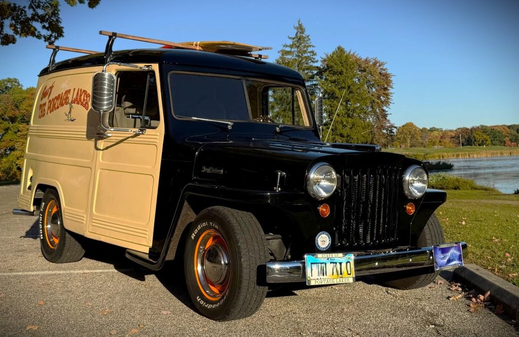 passenger side view of a custom 1948 willys surf wagon