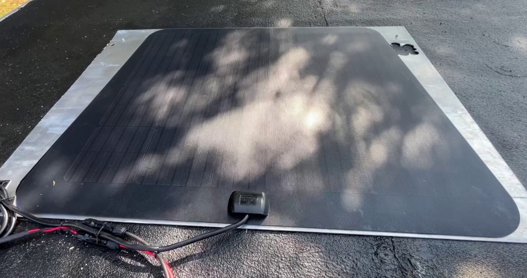 Cascadia 4x4 solar panel in place