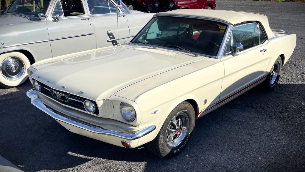 Vintage White Ford Mustang Convertible