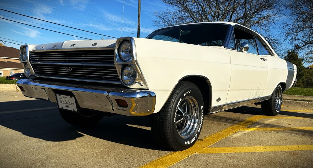 1966 Ford Fairlane 500 Lot Shot (4) front quarter