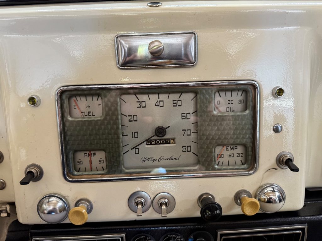 gauge panel in a 1948 Jeep station wagon