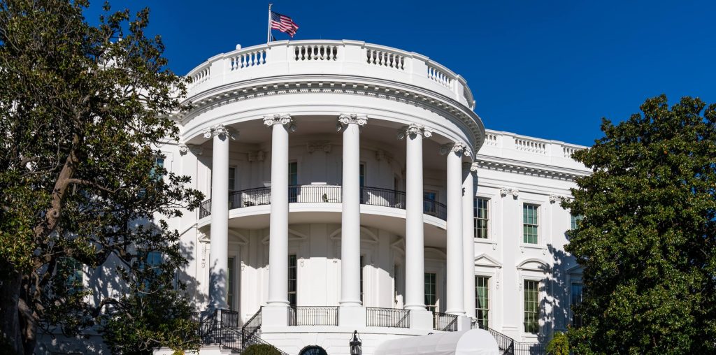 exterior of the white house south lawn in washington DC