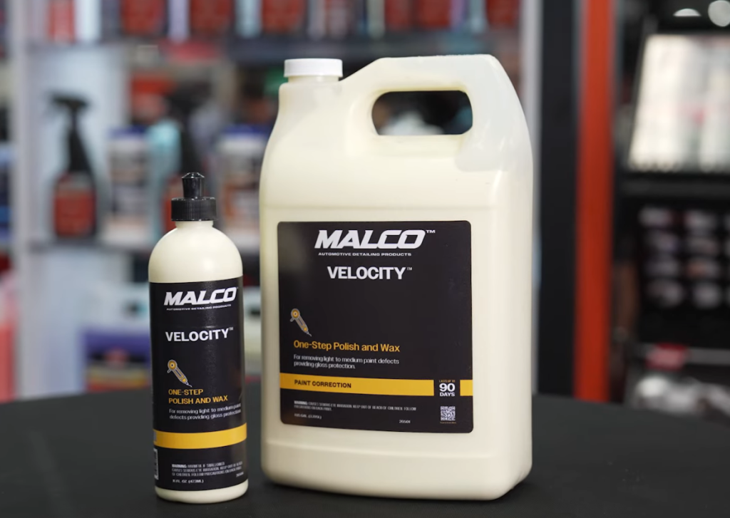 malco velocity polish and wax containers on display